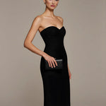 Strapless Bodycon Bandage Knee Dress