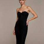 Strapless Bodycon Bandage Knee Dress