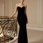 Black Velvet  Bandeau Maxi Dress