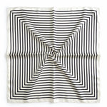 Black White Optical Illusion Zigzag Stripe Lightweight Square Scarf