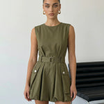 Light Green Halter Neck Bow Back Midi Dress