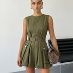 Light Green Halter Neck Bow Back Midi Dress