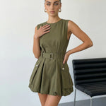 Light Green Halter Neck Bow Back Midi Dress