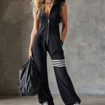 Giada™ | Retro Hooded Sports Jumpsuit with Stripes