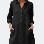Zeagoo Women's Cotton Linen Midi Dress