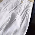 Camille | Wide-leg trousers in Cotton and Linen Blend