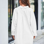 Zeagoo Long Cuffed Sleeve Shirts Button Down V Neck Blouse Loose Fitting Tops