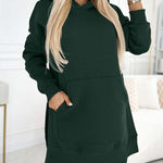 Fashion Solid Color Hoodie and Lined Leggings Two-piece Set