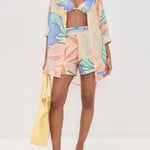 Playa Boyfriend Tropical Leaf Printed Short Set