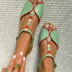 PEARL | Heart Detail Slingback Sandals
