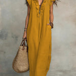 Mia Wilson | Bohemian Ruffle V-Neck Maxi Dress For Women