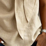 Casual Short Sleeve V-Neck Linen Blend Jacket
