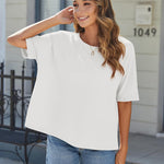 Zeagoo Women Short Sleeve T Shirts Round Neck Oversized Tee