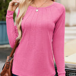 Zeagoo Women Long Sleeve Shirts Casual Pleated Tunic Blouses