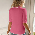 Zeagoo Short Sleeve Sweater Crew Neck Dressy Casual Soft Knit Tops