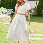 Zeagoo Maxi Skirts Boho Pleated A-Line Flowy Swing Skirt