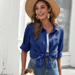 Zeagoo Linen Button Down Shirts  Long Sleeve Cotton Gauze Tops