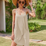 Zeagoo Spaghetti Strap Dress Casual V Neck Beach Dress (DE Only)