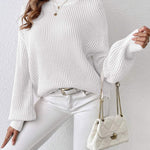 Zeagoo Sweater Casual Long Sleeve Color Block Loose Pullover