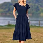 Zeagoo Summer Dress Women's Dresses Short Sleeve Dress (DE Only)