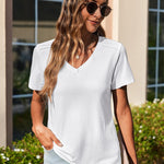 Zeagoo Short Sleeve Shirts Dressy Tops with Pleats
