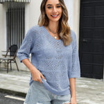 Zeagoo Women's Crochet Off The Shoulder Hollow Out Knit Tops