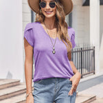 Zeagoo Shirts Casual Short Sleeve Tees Dressy Casual Patel Blouses