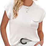 Zeagoo Sleeveless Cape Sleeve Knit Ribbed Tank Tops