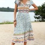 Zeagoo Women's Casual Dress Flutter Button Down Tiered Flowy Dress