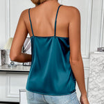 Zeagoo Satin Top Women's Spaghetti Tops V-Neck Tank Top (DE Only)