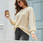 Zeagoo Women's Elegant Knitted Jumper Crew Neck Sweater (DE Only)