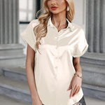 Satin Button Down Shirts- Zeagoo (Us Only)