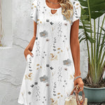 Zeagoo Women's Casual A-Line Dresses with Pockets Floral Tshirt Dress