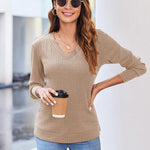 Zeagoo Long Sleeve Shirts for Women V Neck Casual Sweaters