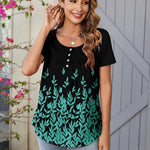 Zeagoo Women Tunic Tops Dressy Casual Short Sleeve Floral Shirts