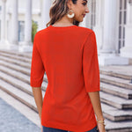 Zeagoo Loose Short Sleeve Tunic Tops Crochet Knit Pullover Sweater