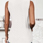 Zeagoo Sleeveless Eyelet Shirts High Neck Top