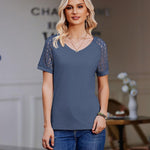 Zeagoo Women's Blouse Short Sleeve Lace Top (DE Only)