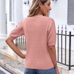 Zeagoo Short Sleeve Cardigan Button Down Ribbed Knit Sweater Tops