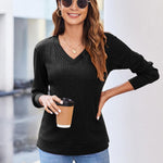 Zeagoo Long Sleeve Shirts for Women V Neck Casual Sweaters