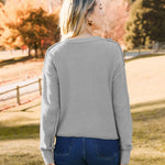 Zeagoo Women's Crew Neck Cropped Sweater Long Sleeve Knit Tops