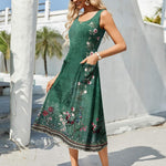 Zeagoo Floral Beach Sundress Casual A-Line Midi Tank Dresses