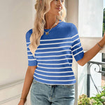 Zeagoo Short Sleeve Sweater Crew Neck Dressy Casual Soft Knit Tops