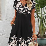 Zeagoo Women's Casual A-Line Dresses with Pockets Floral Tshirt Dress
