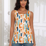 Zeagoo Tank Tops Square Neck Loose Fit Side Split Flowy Shirts