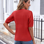 Zeagoo Short Sleeve Cardigan Button Down Ribbed Knit Sweater Tops