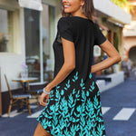 Zeagoo Women's Casual A-Line Dresses with Pockets Floral Tshirt Dress