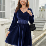 Zeagoo Women's Elegant Velvet Dress Winter Dress (DE Only)