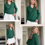 Zeagoo Sweaters for Women Long Sleeve Shirts V Neck Knit Pullover