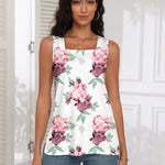Zeagoo Tank Tops Square Neck Loose Fit Side Split Flowy Shirts